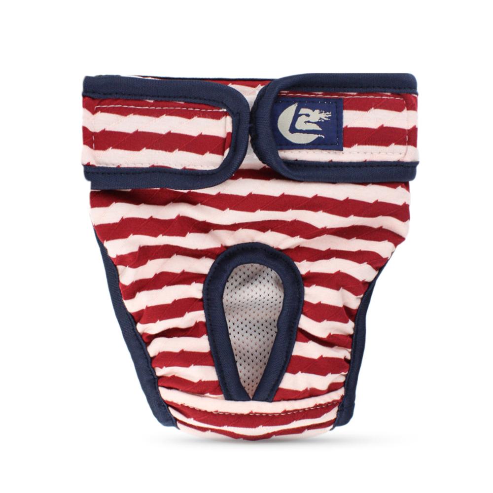Pet Dog Diaper Physiological Pants Sanitary Washable Female Dog Panties harassment Shorts Underwear Briefs For Dogs: Red stripes / L