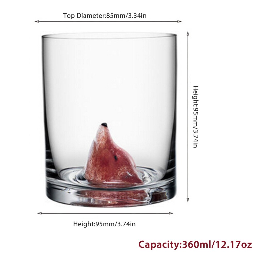 1 st 360ml djurkopp sött husdjur björn fågelglas för te öl vattenkopp blyfritt ultraklart glas: 5