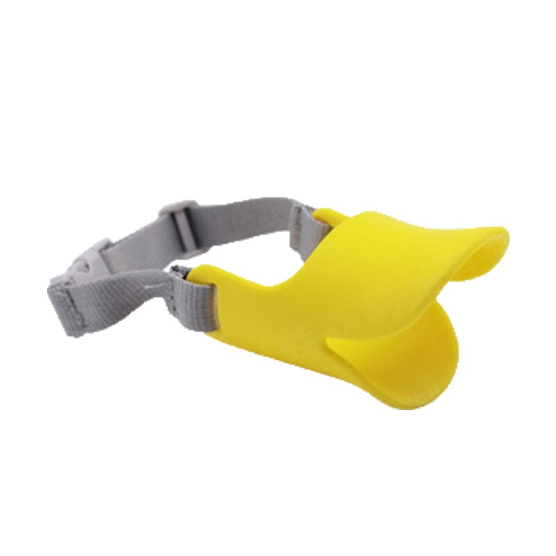 Silicone Dog Muzzle Cute Duck Muzzle Mask For Dogs Anti Bite Stop Barking Small Large Dog Mouth Muzzles Pet Dog Accessories: Yellow / S