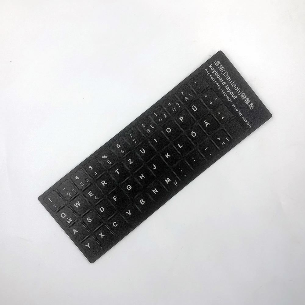 Schwedische polnische Farsi Niederländisch Italiano Deutsch Ungarisch Türkisch Dänisch Tastaturaufkleber Buchstaben-Alphabet-Layout: Schwarz