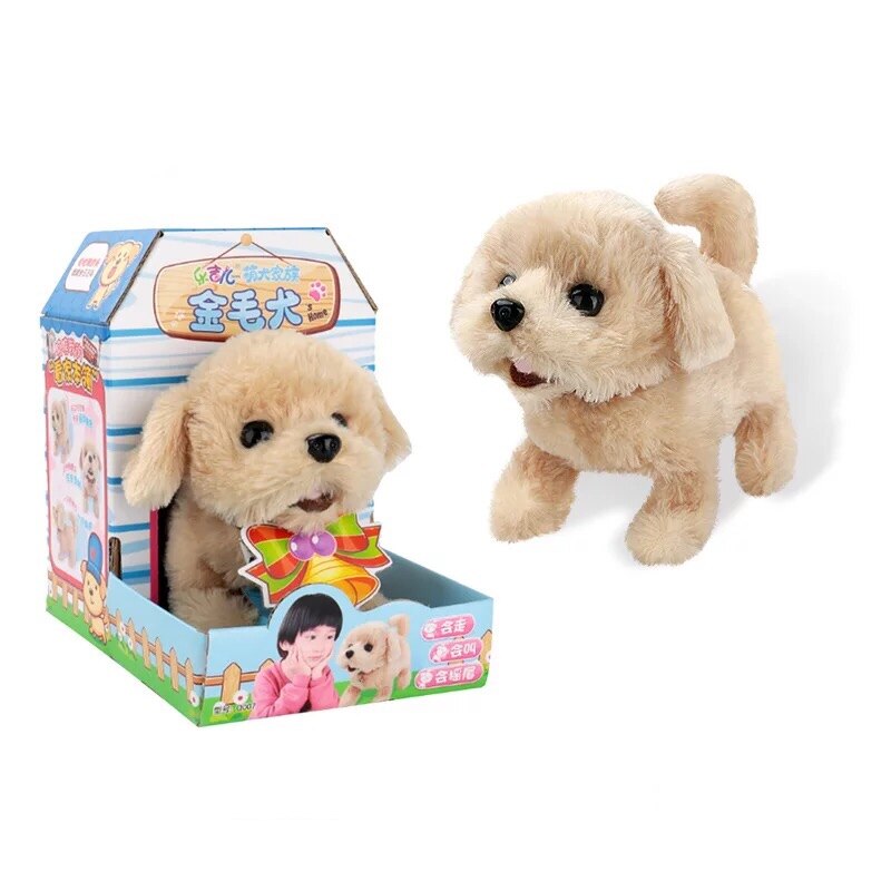 1PCS Electric Toy Soft Realistic Teddy Dog Plush Walking Glowing Barking Dog Funny Simulation Moving Plush Stuffed Doll Toys: 1