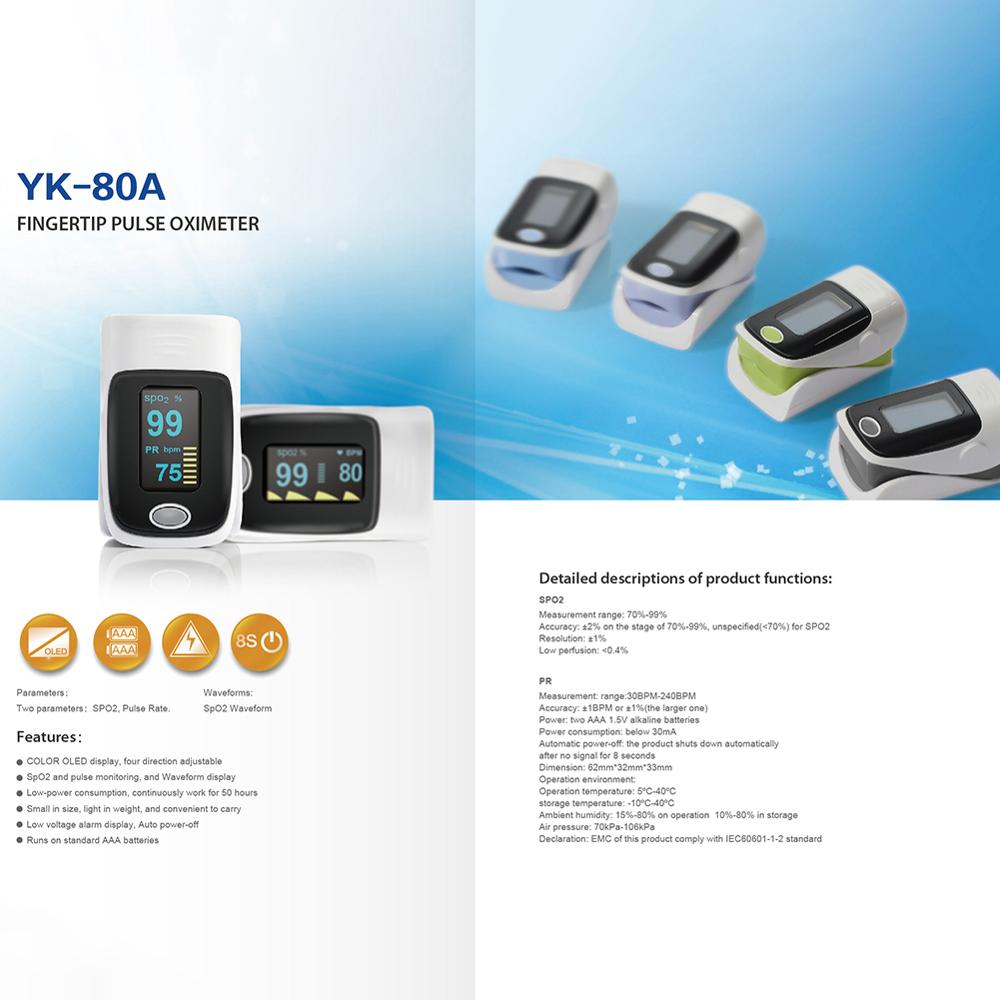 CE FDA Blood Oxygen Monitor Finger Pulse Oximeter Oxygen Saturation Monitor without Battery Fast