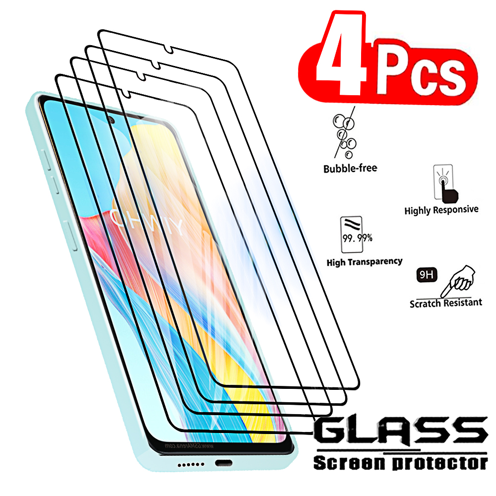 4Pcs Tempered Glass For Oppo A79 A59 A38 A58 A78 4G A98 5G A53s A73 A93 A17 Screen Protectors Protective Glass Cover Film: Rose Golden / Bundle7