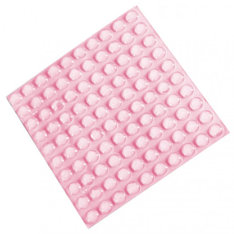Tampon auto-adhésif, 100 pièces/feuille, toilettes, tiroirs, portes, armoires, Anti-collision, caoutchouc, antidérapant, pieds en Silicone: 05 Pink