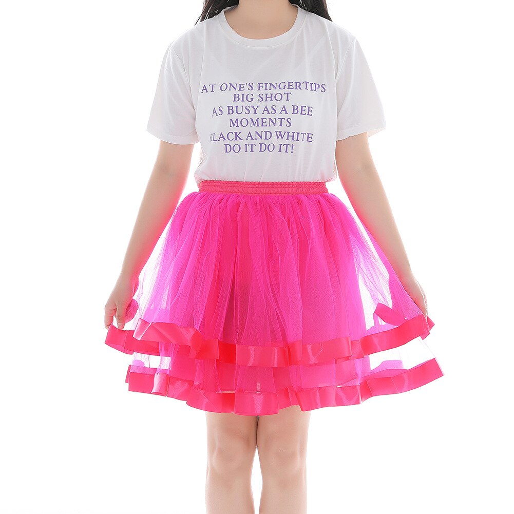 Elastic Waist Vintage Rockabilly Petticoat Crinoline Puffy Tutu Tulle Underskirt Net Tulle Princess Ballet Dance Pettiskirts 045