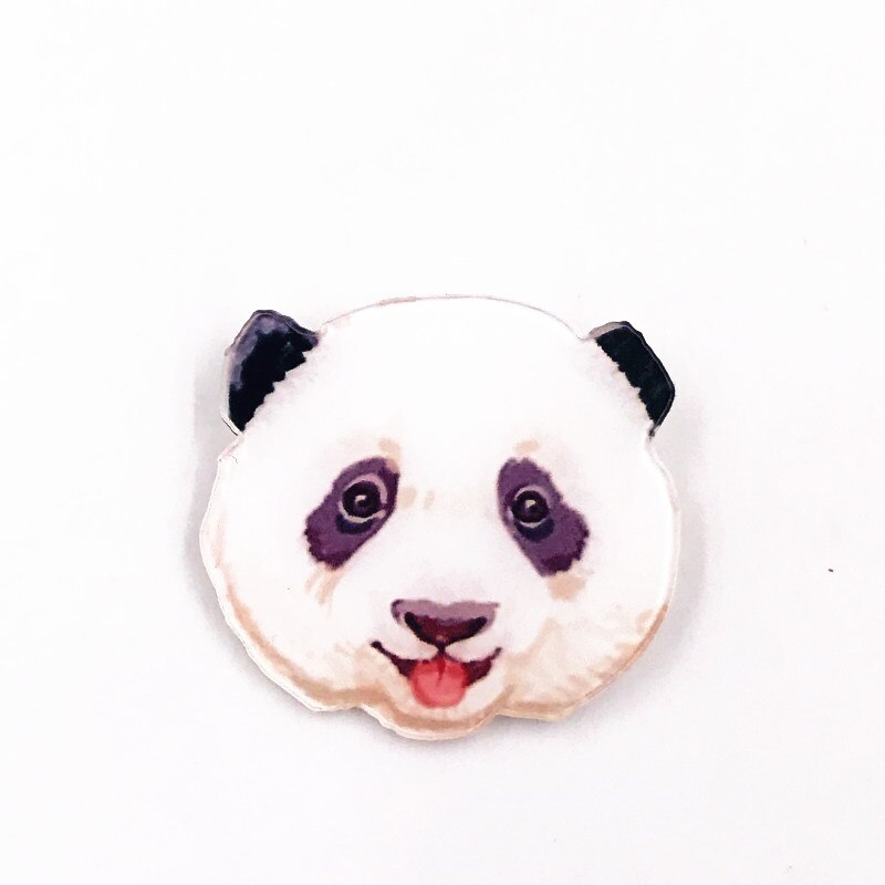 1Pcs Olieverf Creatieve Icoon Broche Leuke Dier Pin Acryl Panda Varken Hond Badge Voor Kids Beloningen Zak Hoed sjaal Decoratie: Multi-Colored