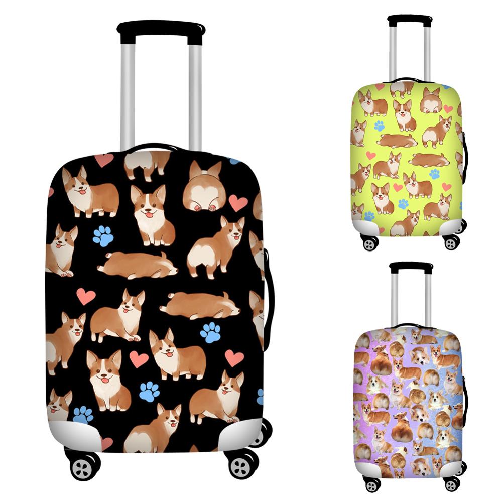 Leuke Corgi Hond Print Bagage Cover 18-32 Inch Case Koffer Covers Trolley Bagage Stof Beschermhoes Dekking Reizen accessoires