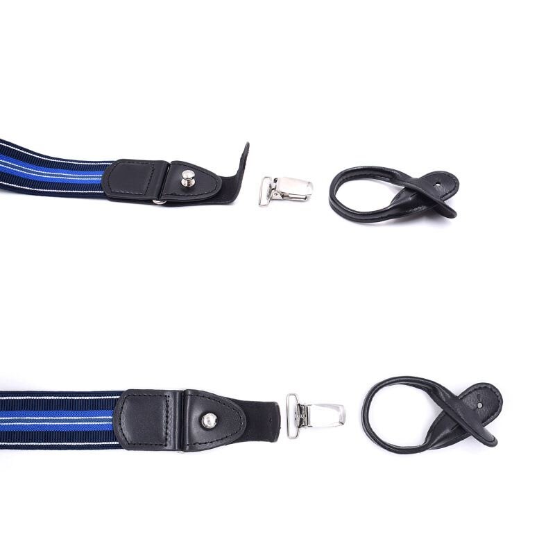 Yienws Mens Suspenders Button End Tuxedo Striped Elastic Suspenders Male Strap 3 Clip Pants Braces Suspensorio 3.5*120cm YiA122