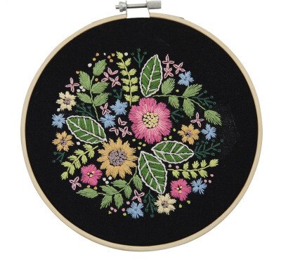 Europa diy blomsterbroderi starter sett med ramme til nybegynner håndarbeid sett korssting serie kunst håndverk sy dekor: Mønster b
