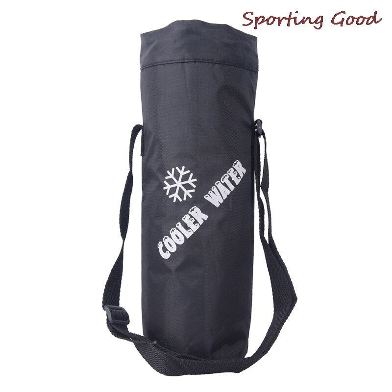Universell Vannpose med Snor - 1.5L - Isolert Kjølebag - til Utendørs Reiser, camping, Fotturer: Svart