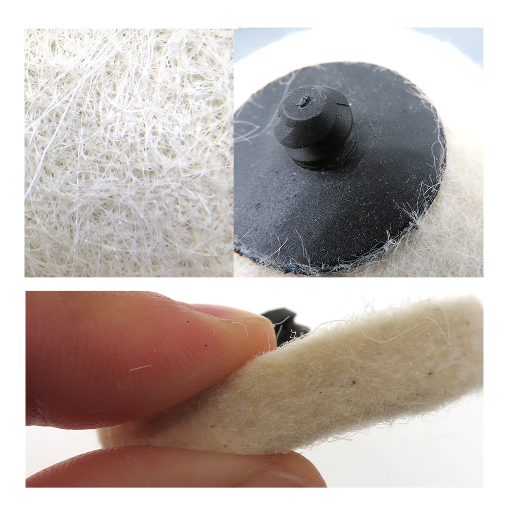 11pcs 2" 50mm Compressed Wool Pad Fabric Disc Polishing Buffing Pads Wheels Quick Change Felt Polishing Disc for Grinding
