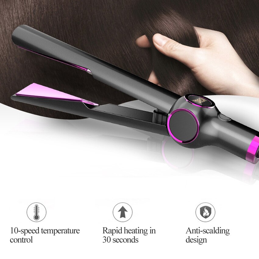 2 in 1 Twist Hair Straightener and Curler Ceramic Coated Plate Flat Iron Electric Hair Straightening Curling Iron Styling Tool