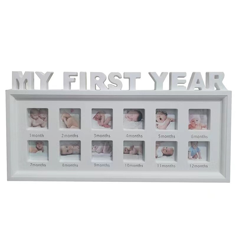 Ma Première Année Cadre Photo Bébé BRICOLAGE Handprint Empreinte 12 Mois Cadre Photo Garçon Fille Mes 1 An Artisanat D&#39;encre Enfants Cadre Photo