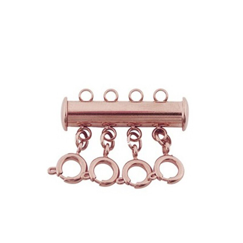 LOULEUR – fermoirs à ressort en acier inoxydable, fermoirs à homard, connecteurs, Tube coulissant, fermoir d&#39;espacement, multi-brins magnétiques,: Rose Gold 4rows 25mm