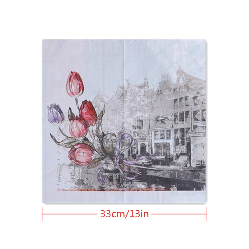 20 Stks/set Servetten Papieren Bloem Patroon Decoupage Servet Papieren Tissue Voor Xmas Wedding Decor Party Tafel Levert