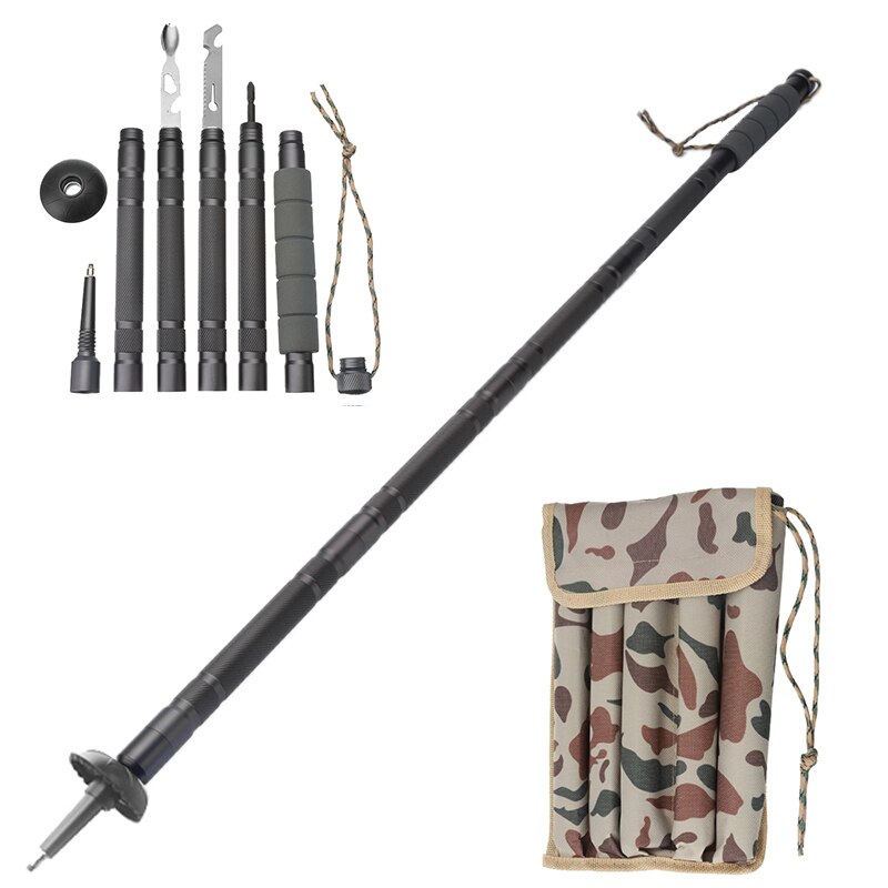 Multifunctional Trekking Walking Poles Aluminum Folding Ultralight Trekking Poles Hiking Pole Outdoor Stick: Trekking pole