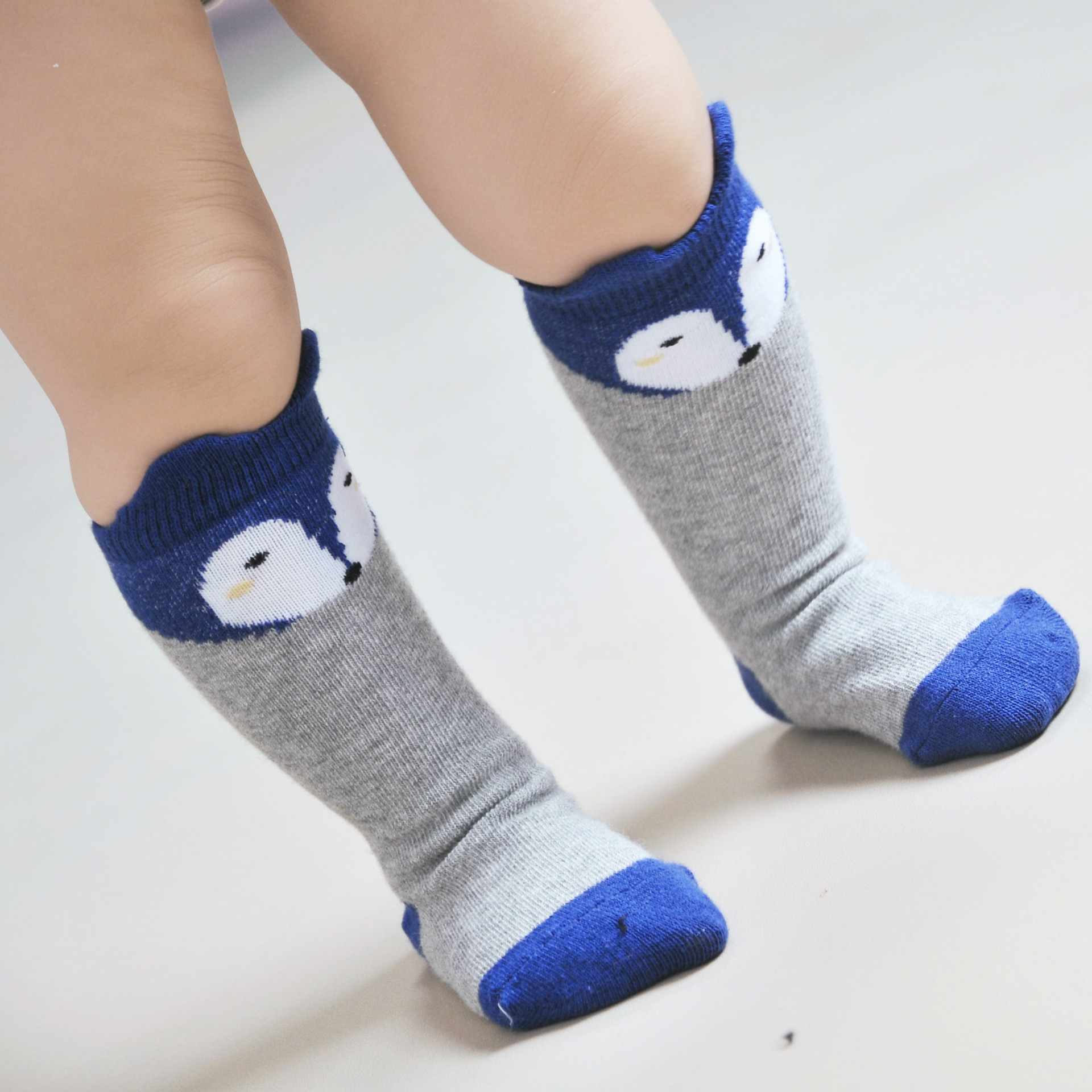 Calcetines para bebé con estampado de zorro y gato , nuevos calcetines largos hasta la rodilla de dibujos animados para bebé, calcetines de para niños y niñas Socks0-4