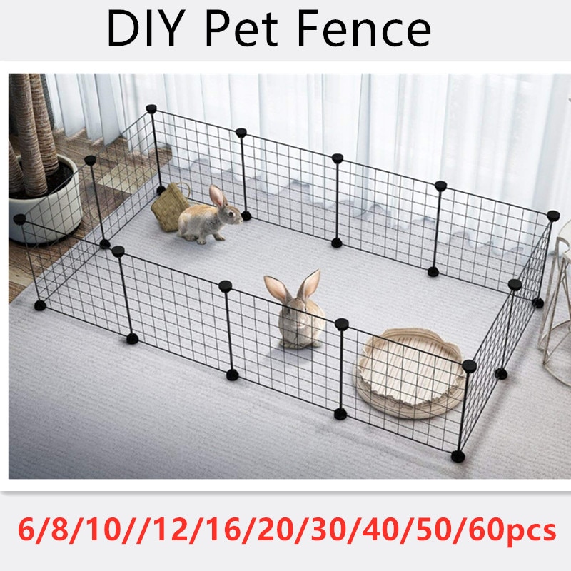 Small Animal Cage Portable Metal Wire Yard Fence Portable Pet Playpen Animal Fence Cage Kennel Crate for Small Animals Kennel