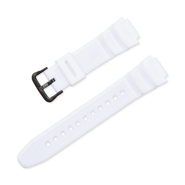 Replace applicable Casio Watch Strap ae-1000w / aq-s810w watch strap with 18mm convex rubber strap: White