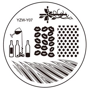 YZWLE 1 feuille ronde noël Nail Art Image timbre estampage plaques manucure modèle bricolage polonais pochoir: Y07