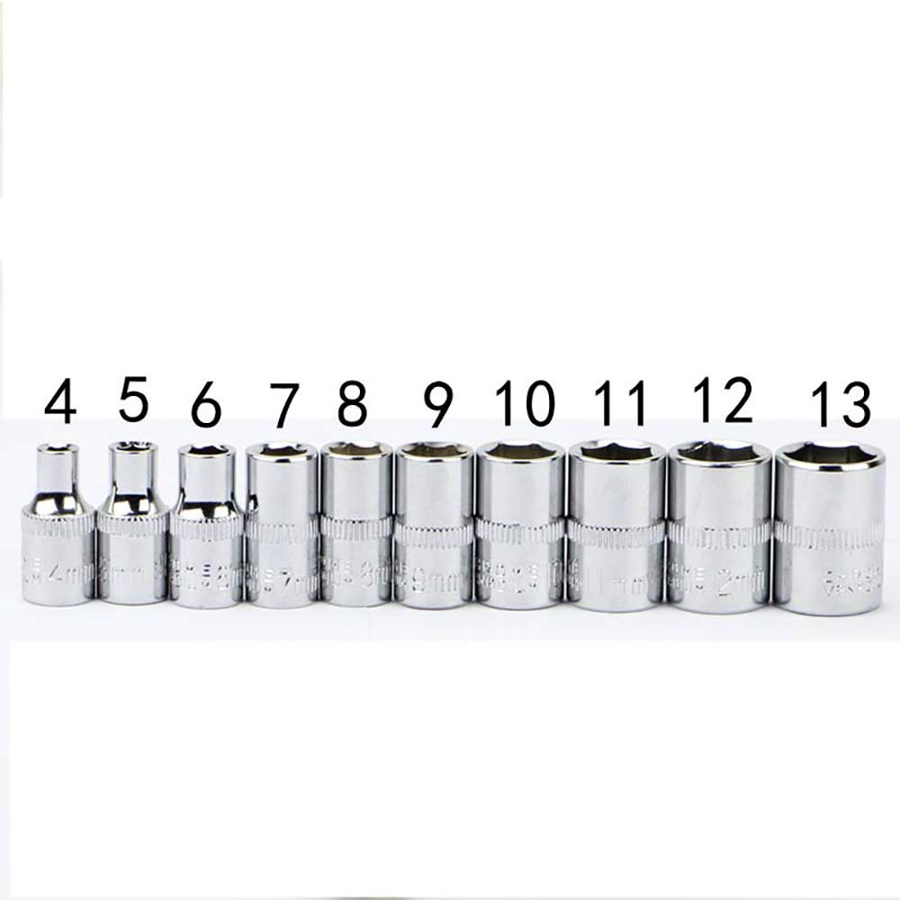 12 pièces 1/4 "clé à douille à cliquet Kit outil de réparation universel multi-fonction 8-32mm clé à cliquet réversible à dégagement rapide à domicile H