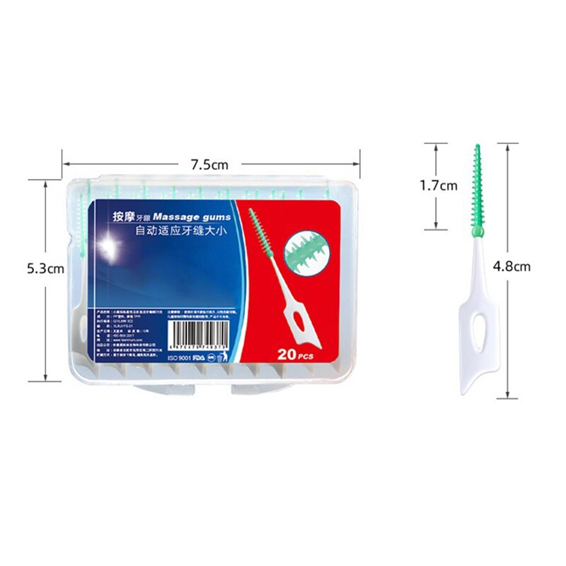 Cepillo Interdental de silicona hilo Dental de 20 piezas palillo de dientes yu-home