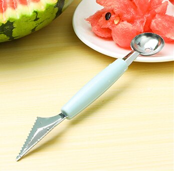Cuchara de excavación de bolas de helado 2 en 1, herramienta de sandía, melón, fruta, tallado, Diy, surtido de platos fríos, accesorios de cocina, 1 ud.: 7