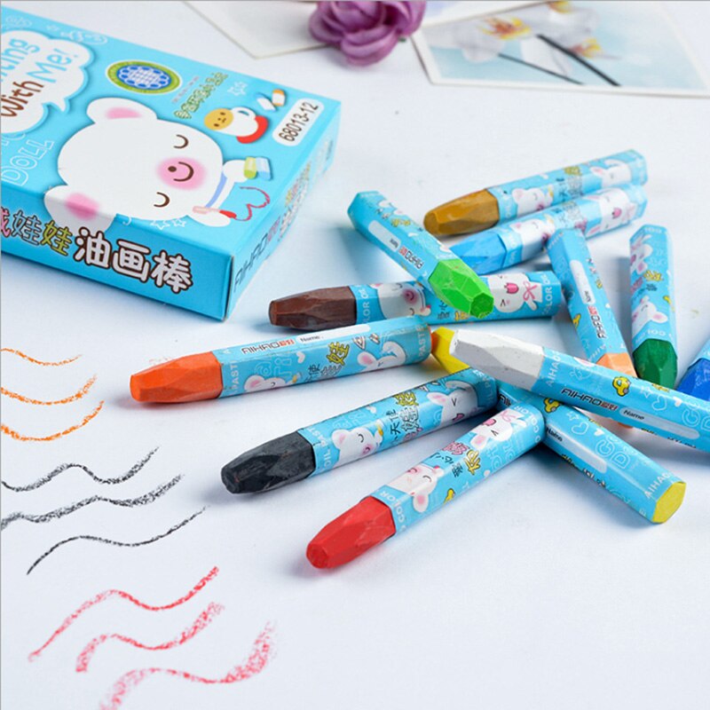 Love oil painting stick 12 color children's color painting oil painting stick student prize art crayons not dirty hands