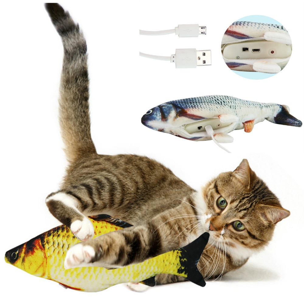 Elektronisk kattelegetøj 3d fisk elektrisk simulering fiskelegetøj til katte legetøj til katte legetøj kat forsyninger juguetes para gatos