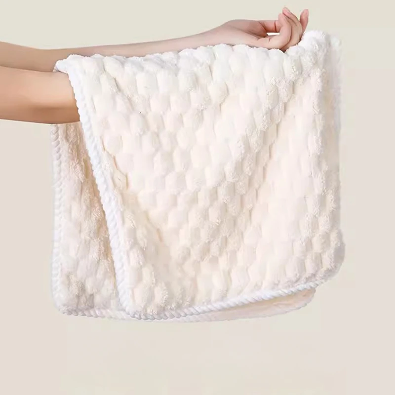 Toalla facial suave y gruesa de lana Coral, absorción de agua y secado rápido, toalla de mano de Color sólido para Baño, 1 Uds.