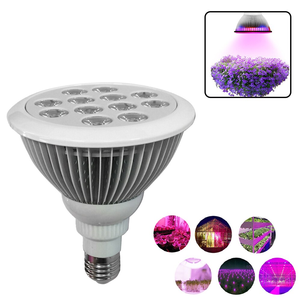 Bombilla LED de 12W-36W E27 Fin para cultivo de plantas hidropónicas de espectro completo