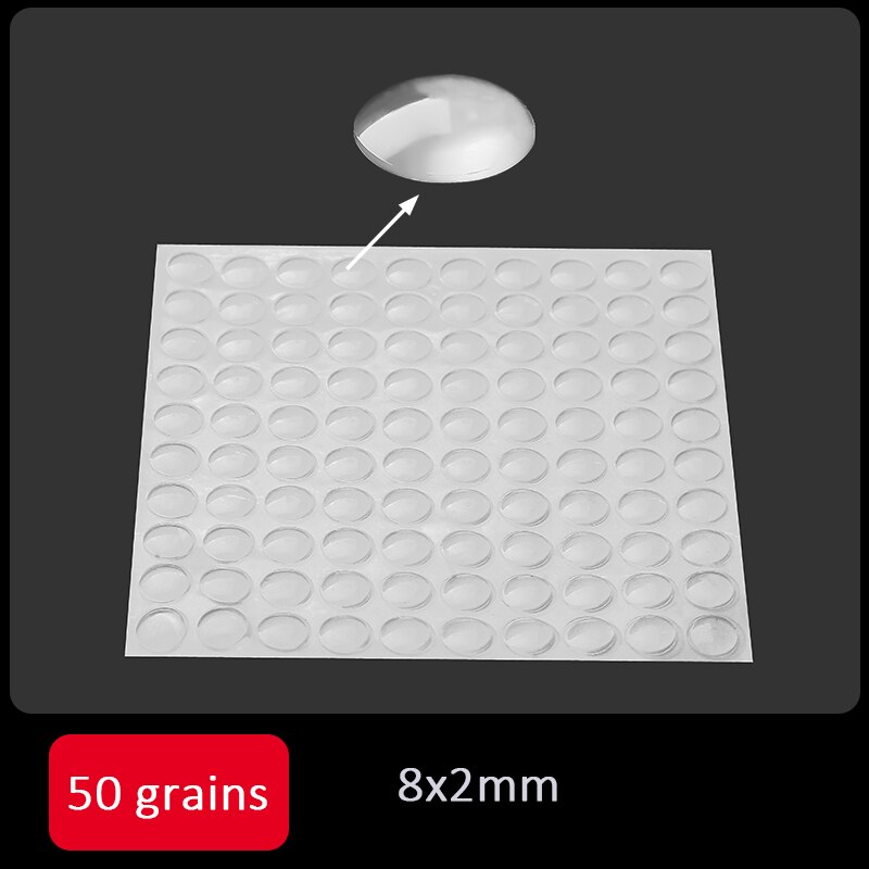 Amortisseur en Silicone auto-adhésif multifonction, protection pour meubles, bloc de porte antidérapant: 8x2mm 50 grain