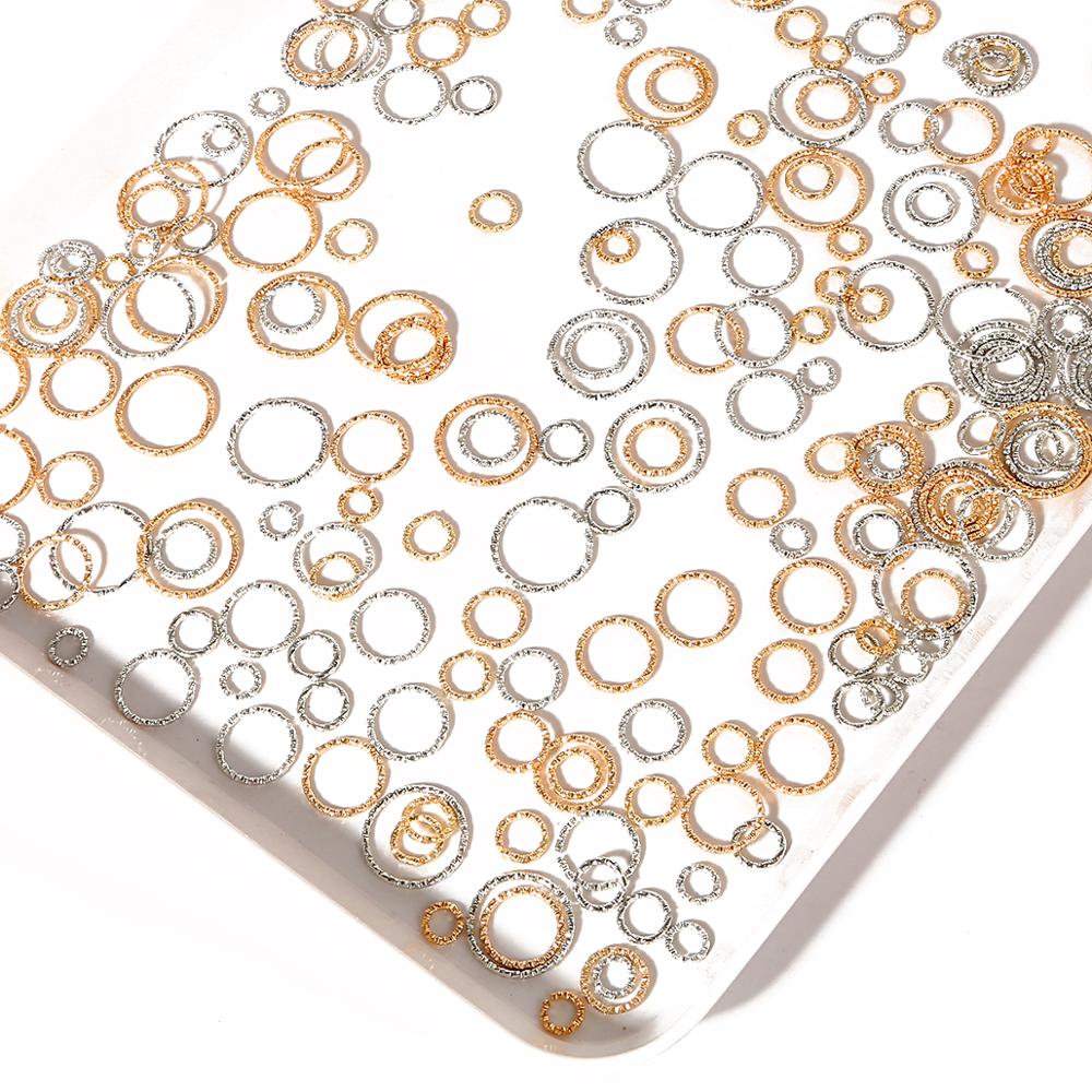 50pcs 8-20mm Gold Rhodium Round Jump Rings Twisted Open Split Rings jump rings Connector For Jewelry Makings Findings Supplies