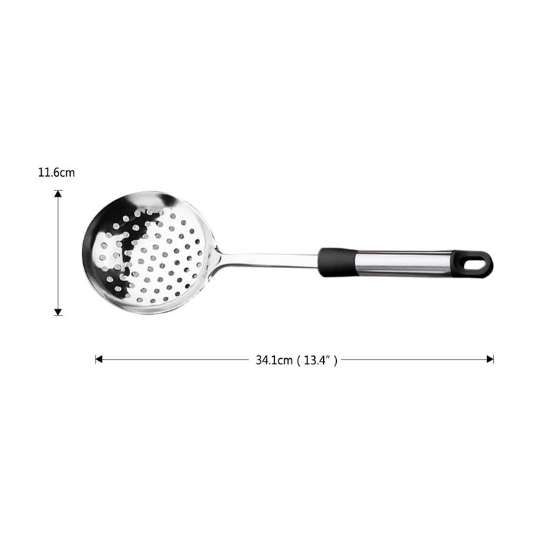 Stainless Steel Slotted Ladle Dumpling Fried Food Serving Spoon Mesh Water Strainer Soup Oil Filter Colander Kitchen Utensils