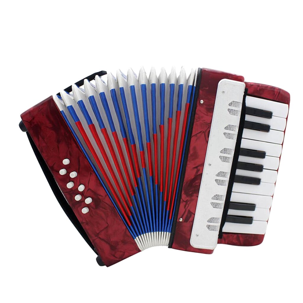 IRIN 17 Key 8 Bass Piano Accordion Musical Instrument for Performance: Red