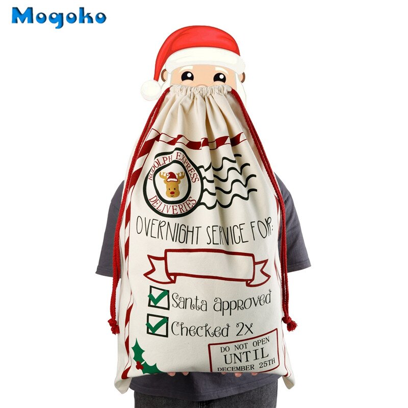 Sunligoo kerstzakken met trekkoorden canvas grote vrolijke kerst snoepzakken inpakzak