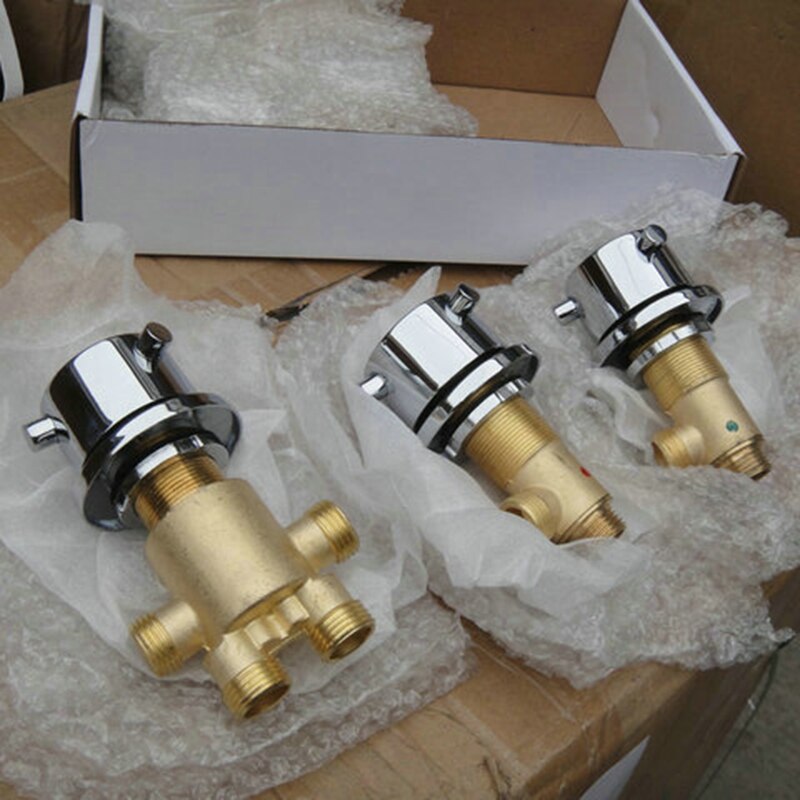 MTTUZK Solid Brass Chrome Finish Bathtub and Cold Water Control Valve Bath Shower Mixer Bathtub Faucet 3 Piece Set Faucet