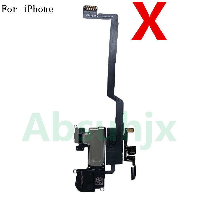 oben Vorderseite Ohrhörer biegen Kabel Für iPhone X XS XR 11 Profi Max 12 Mini Sensor Nähe Kleine Kopfhörer Ohr lautsprecher Headset Teile: Braun