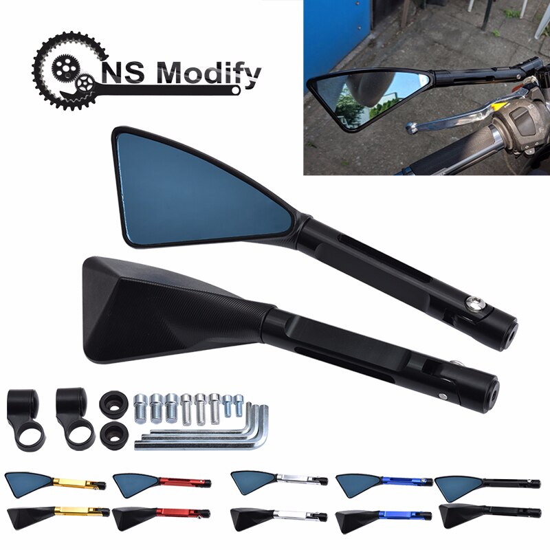 NS Modify 1Pair Motorcycle Rearview Mirror Aluminum Bar End Side Rearview Mirror For Honda Yamaha Kawasaki Z750 Suzuki Ducati