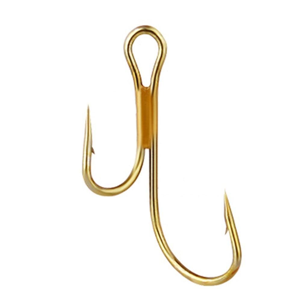 Hameçons de pêche doubles dorés barbelés, appâts de fréquence pour brochet Ryder, stade de prédateurs, hameçon double pour perche à truite, sandre annelé, 20 pièces