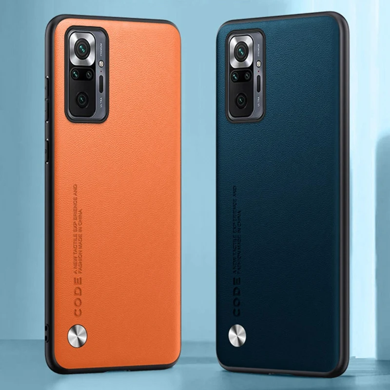 Til redmi note 10s 10 4g 10t 5g luksuriøst pu-læderetui til xiaomi redmi note 10 pro bagcover silikone beskyttende telefoncover