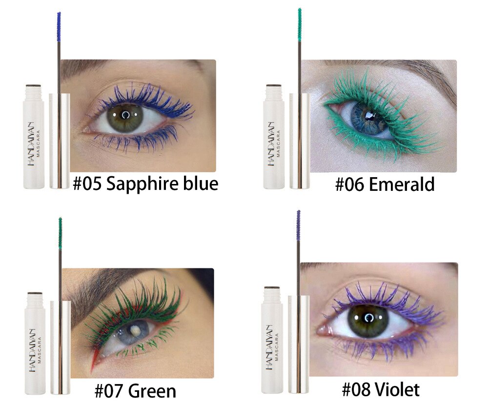 1pcs Color Mascara Waterproof 4d Silk Fibre Express Mascara Long-lasting Curling Lengthening Color Mascara 5ml