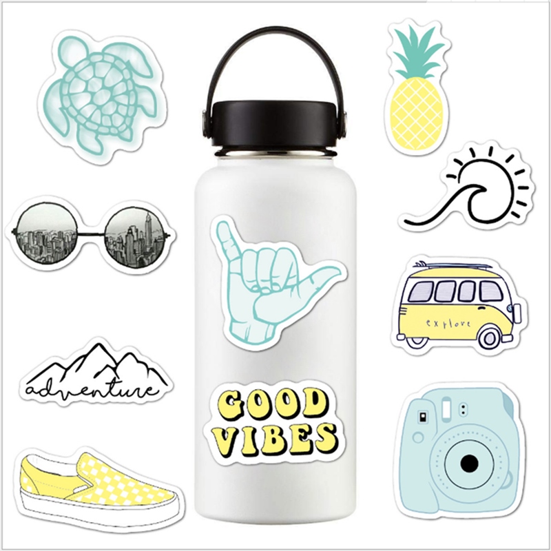 Vsco Aufkleber Pack 10Stck Nette Aufkleber Ästhetischen Aufkleber Vinyl Vsco Decals für hydro Glaskolben Wasser Flasche Jugendliche Mädchen Laptop ipad