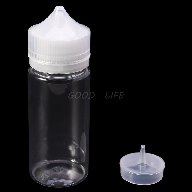 10ml-120ml pet plastic lege druppelaar vloeistof oog helder water fles lange punt dop: 100ml