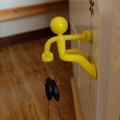 Portallaves de escalada con imán recreativo, soporte de llaves Lilliputian de nevera humana, 1 ud.: Amarillo