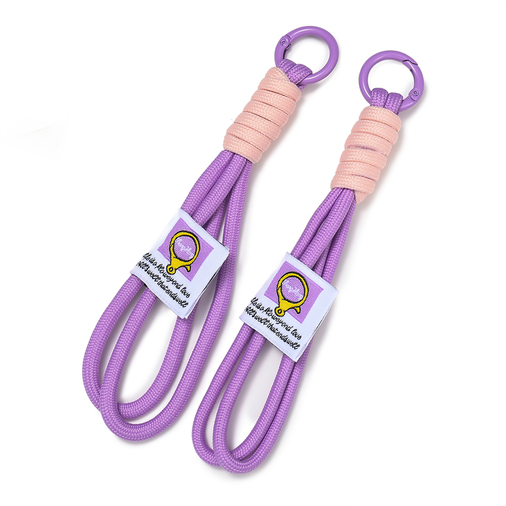 LLavero de cuerda trenzada iridiscente , mosquetón, llavero para mochila, accesorio colgante, cordón colgante, fabricación de joyas DIY: Castaño