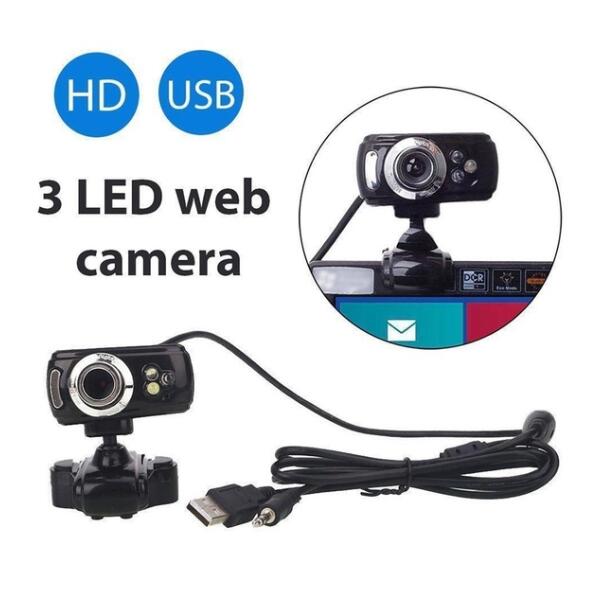 Fanshu Volle HD 1080 P USB 50.0 M Webcam Video-Computer-Kamera mit Mikrofon 3 LED für PC Laptop Skype