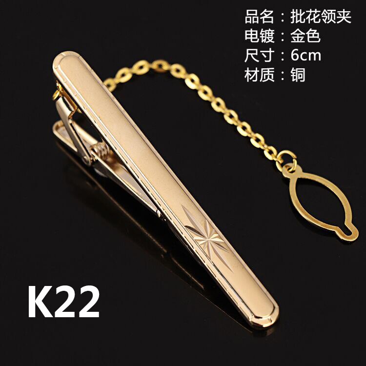 Goldron-pince à cravate classique pour hommes, pince à cravate en alliage pour collier en émail de , Pin au mètre, Business: K22