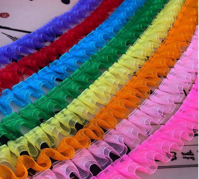 Sprzedam przez podwórze, 8 kolorów dostępnych, podwójna warstwa organzy zakładka wykończenia sukni ślubnej, suknia balowa, lalka # PT2020002