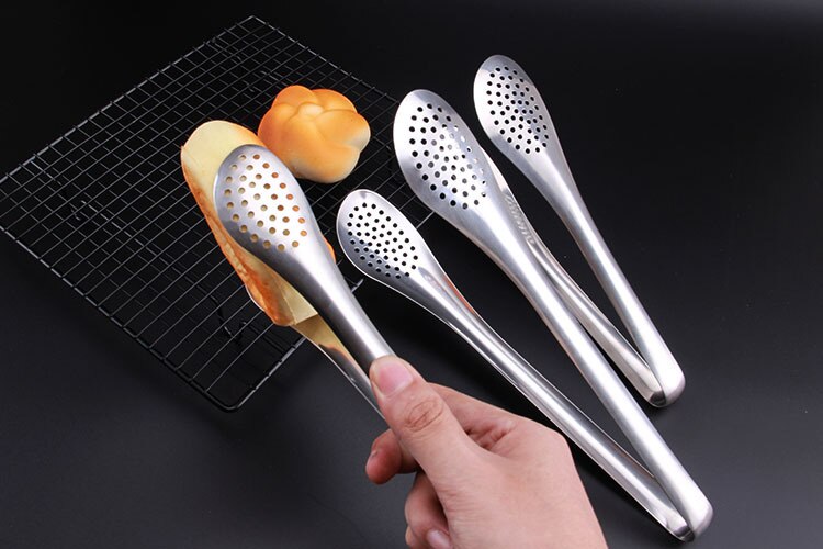 1 Pc Rvs Voedseltangen Keukengerei Buffet Koken Tool Anti Warmte Brood Clip Gebak Klem Barbecue Keuken Pm 008